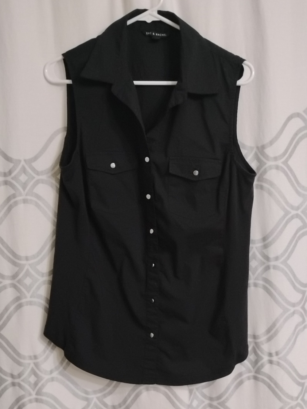 Zac & Rachel Black Button Up Sleeveless Blouses - Picture 1 of 5
